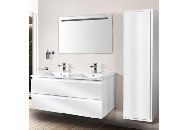 Badkamermeubelset Dalphin Sly 120 cm twee softclose lades mat wit