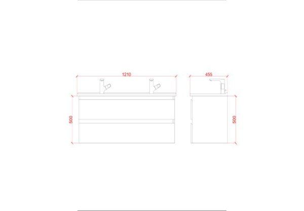 Badkamermeubelset Dalphin Sly 120 cm twee softclose lades mat wit - Afbeelding 3