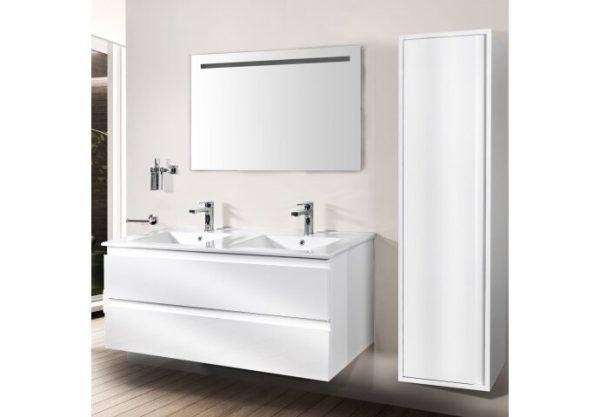 Badkamermeubelset Dalphin Sly 160 cm (2x80 cm) twee softclose lades hoogglans wit