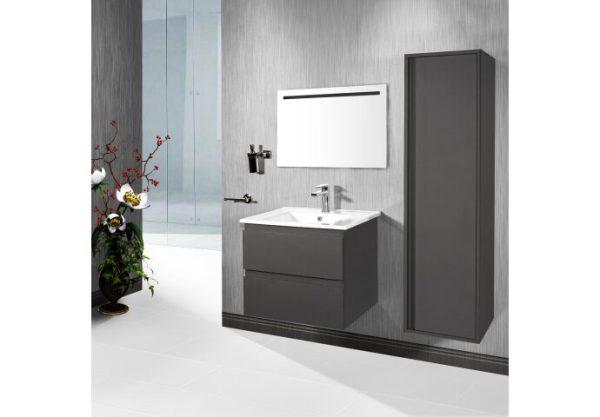 Badkamermeubelset Dalphin Sly 60 cm twee softclose lades mat grijs