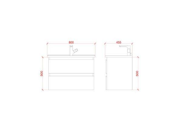 Badkamermeubelset Dalphin Sly 80 cm twee softclose lades mat grijs - Afbeelding 5
