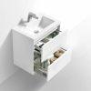 Saniluxe compact badkamermeubel set 60 glans wit greeploos - Afbeelding 3