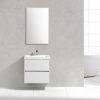 Saniluxe compact badkamermeubel set 60 glans wit greeploos - Afbeelding 2