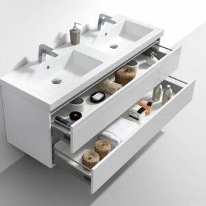 Saniluxe Trendline Badkamermeubel Set 120 cm Dubbele Wasbak Mat Wit