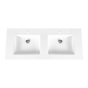 Aloni Dubbele Wastafel Solid Surface 120 cm Zonder Overloop
