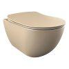 Creavit FE320 Hangtoilet Mat Cappuccino Met RVS Sproeier Incl. Zitting