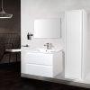 Badkamermeubelset Dalphin Sly 100 cm twee softclose lades hoogglans wit