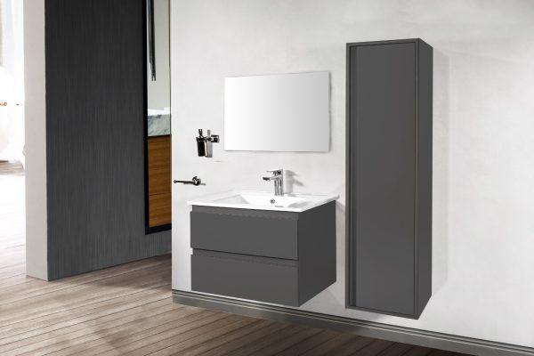 Badkamermeubelset Dalphin Sly 100 cm twee softclose lades mat grijs