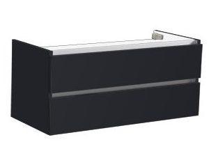 Saniluxe Trendline Badkamermeubel Set 120 cm Enkele Wasbak Hoogglans Antraciet