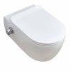 Saniluxe easy flush randloos hangtoilet met geïntegreerde bidetkraan inclusief zitting