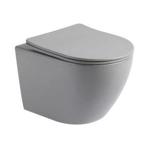 Saniluxe easy flush compact color line mat grijs hangtoilet inclusief zitting