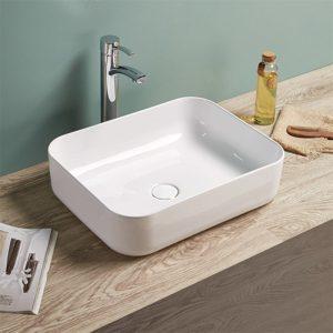 Waskom Saniluxe Minerva Color Line Glans Wit Inclusief Clickwaste 50x39x13