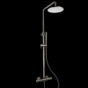 Saniluxe Opbouw Thermostatische Regendouche Rond Geribbeld Gun Metal 20 cm - Afbeelding 2