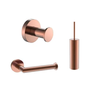 Saniluxe Messing Toiletaccessoires set Luxe Borstelset Toiletrolhouder & Handdoekhaak Brons