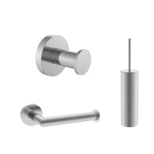 Saniluxe Messing Toiletaccessoires set Luxe Borstelset Toiletrolhouder & Handdoekhaak Gun Metal
