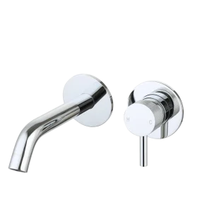 Saniluxe Inbouw Wastafelmengkraan Geribbeld chroom 17 cm Uitloop