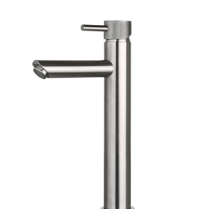 Saniluxe Wastafelkraan Mia Hoog Geribbeld Gun Metal 30 cm