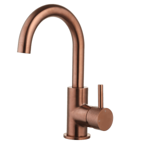 Saniluxe Wastafelkraan Largo Geribbeld Brons Draaibare Uitloop 26 cm