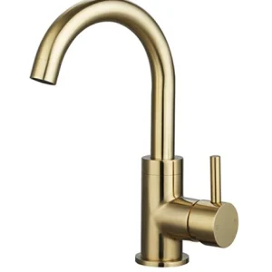 Saniluxe Wastafelkraan Largo Geborsteld Goud Draaibare Uitloop 26 cm