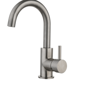 Saniluxe Wastafelkraan Largo Geribbeld Gun Metal Draaibare Uitloop 26 cm