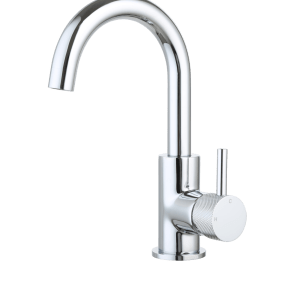 Saniluxe Wastafelkraan Largo Geribbeld Chroom Draaibare Uitloop 26 cm