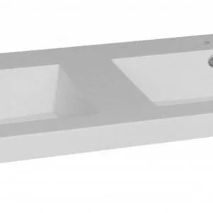 Saniluxe Dubbele Wastafel Mineraalmarmer 120 cm Glans Wit