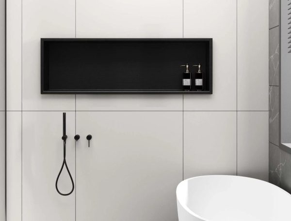 Aloni Wandnis Badkamer Mat Zwart 60x30x10