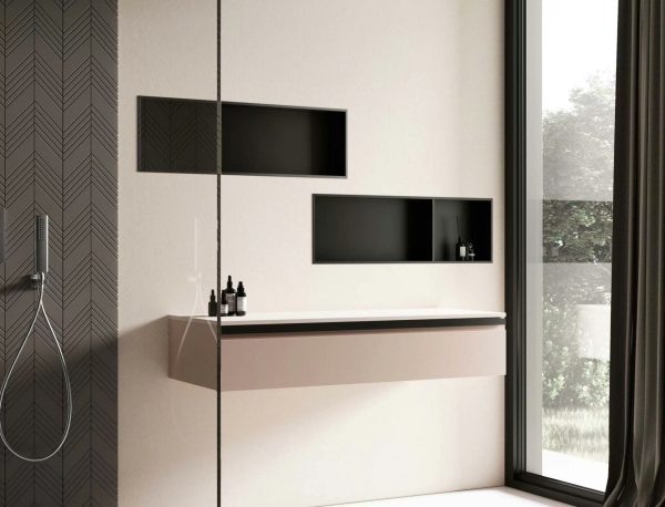 Aloni Wandnis Badkamer Mat Zwart 60x30x10 - Afbeelding 6