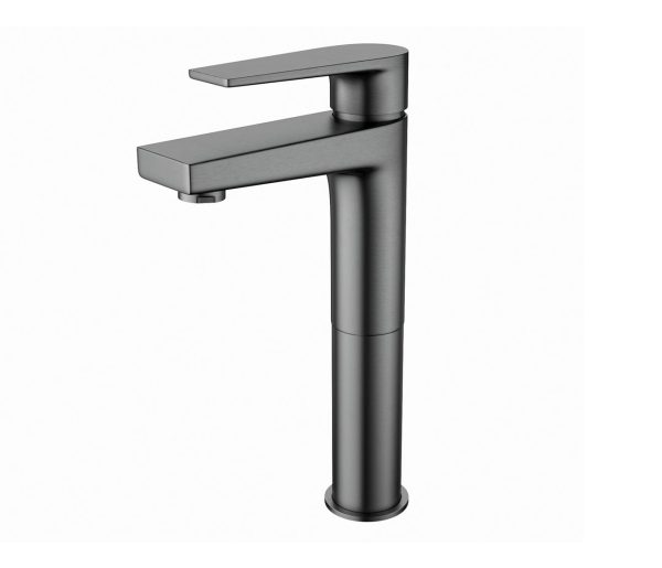 Aloni Verhoogde Wastafelkraan Gun Metal